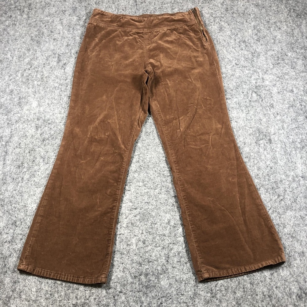 Free People Pants Womens S Brown Wide Leg‎ Elastic Waist Zip Pockets